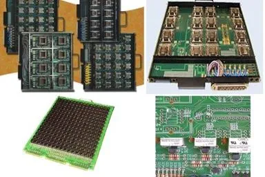 Burn-in boards with rows of IC test sockets
